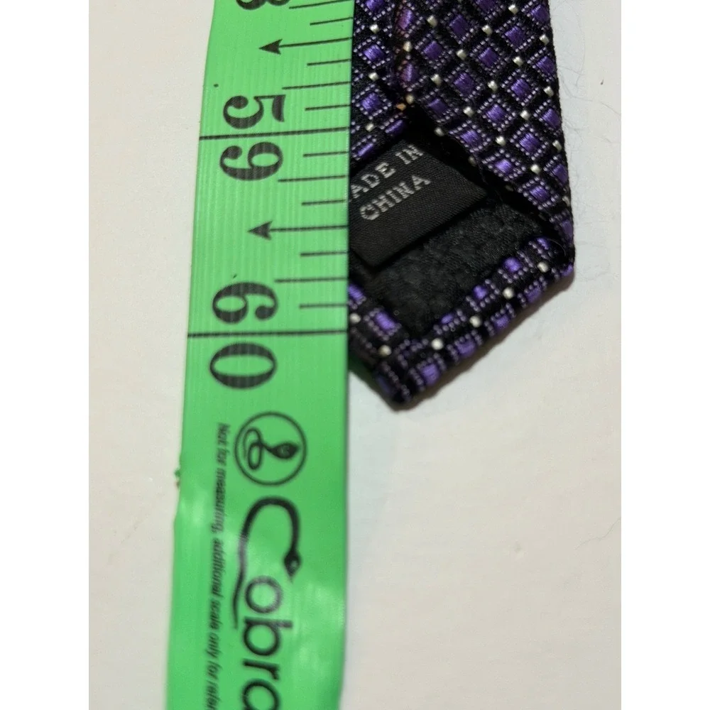 Sean John Necktie Purple Black Geometric Diamond Silk Professional Formal Tie